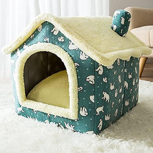 Running Pet Pet Dog House, cama portátil de tenda de gato, cama de gato de cachorro dobrável cama de aquecimento auto -aquecimento, tapete de canil dobrável portátil para animais de estimação internos