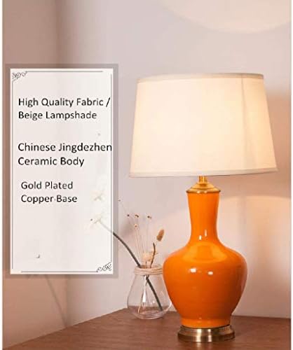 Lâmpada de mesa GPPZM, cerâmica laranja com tonalidade de papel silhueta ， Modern Retro American Home Decoration