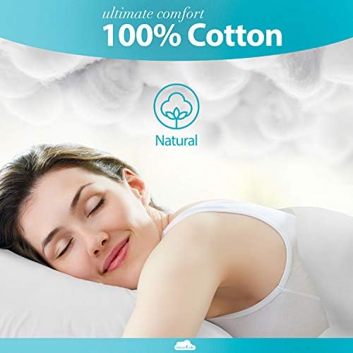 Dreamcare folhas de algodão para cama queen size - 4 peças lençóis de cama montados até 16 de profundidade - 1000 fios contagem - algodão queen sheet - suavidade luxuosa, respirável, aconchegante - branca