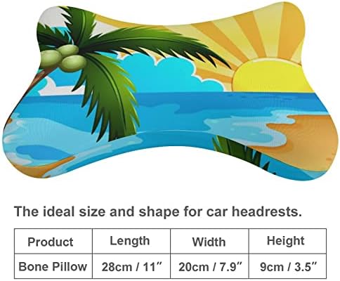 Travesseiro de pescoço para carros de praia da árvore de coco para acionar o conjunto de 2 assentos Automóvel para apoio de cabeça de cabeça de almofada Rest Suporte ao pescoço Acessórios de interiores Acessórios