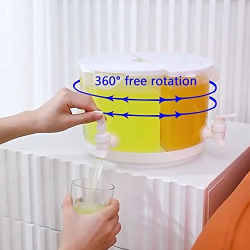 Koaius 3 em 1 dispensador de bebida empilhável, dispensadores de punção de rotação livre de 360 ​​° para partes, dispensador de suco de plástico removível com torneira livre de vazamentos e tampa, fácil de limpar o espremedor