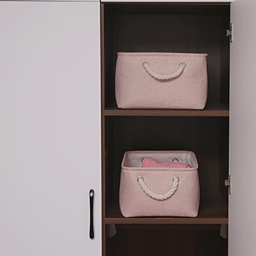 Lordcom Storage Bins com alças robustas, cestas de armazenamento de tecido para organizar o uso para escritório e casa, livro, roupas, brinquedos, caixas de armário