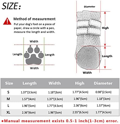 Meiyixin Botas de cachorro Sapatos impermeáveis ​​para cães com 4pcs reflexivos