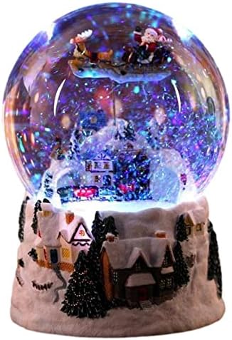 Caixa de música para mamãe natal neve house voo veados de cristal ball box