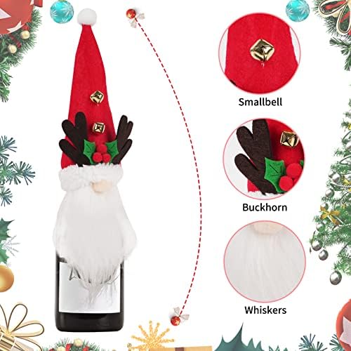 Coppataopp 3-Pack Christmas Wine Bottle Bottle para decoração festiva de Natal, gnome Wine Bottle Banam