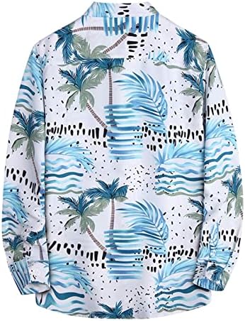 Xxbr camisas havaianas para homens de manga longa de maia tropical de praia floral tops button Down Holiday férias
