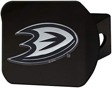 Fanmats 21004 Anaheim Ducks Tampa de engate de metal preto com emblema de metal cromado 3D
