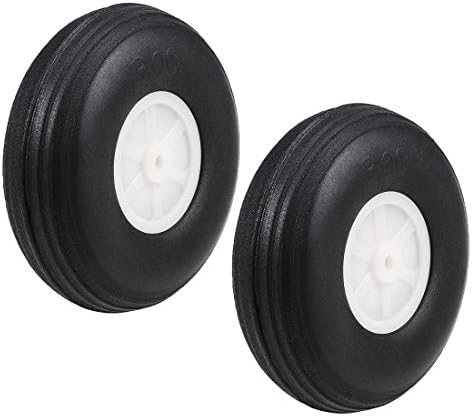 Conjuntos de pneus e rodas UXCELL para RC Car Airplane, pneu de esponja PU com cubo de plástico, 3 2pcs