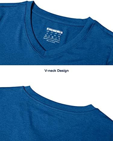 T-shirts femininos de Eklentson UPF 50+ Quick Dry Solid Color Athletic Workout Camisa de manga comprida em V para mulheres