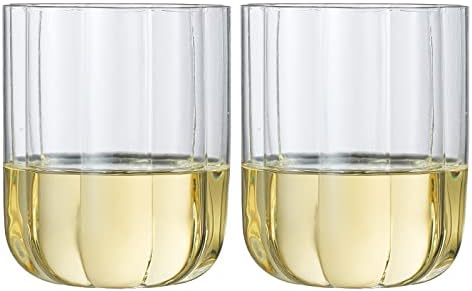 O Wine Savant Flower Vintage Glass Highball - Conjunto de coquetel colorido de 2-13 oz, coquetéis de martini e champanhe, prosecco, mimosa, conjunto de copo de copo, copos de copos de barra de copos 4 x 3