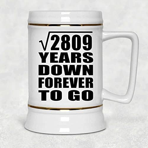 Projeto Raiz quadrada de 53º aniversário de 53 anos de 2809 anos para sempre, 22 onças de caneca de tanque de cerâmica de cerveja com alça para freezer, presentes para aniversário de aniversário de Natal dos pais do dia das mães Dia