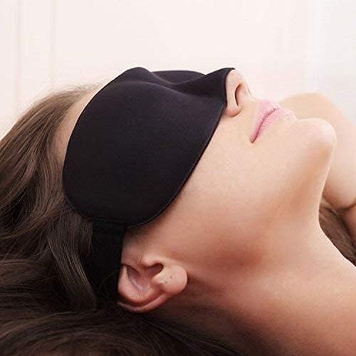 Spancare, máscara de olho cego para dormir noite, capa preta de algodão 3D super macia
