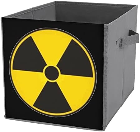 Aviso de radiação nuclear Sinal dobrável Cubos de armazenamento de tecido dobrável Caixa dobrável com alças