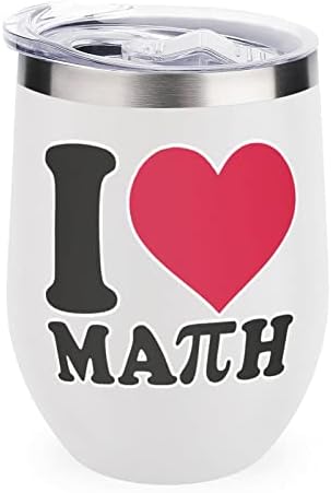 Eu amo caneca de café de matemática caneca de aço inoxidável copo de xícara de copo com tampas para viajar para presente de