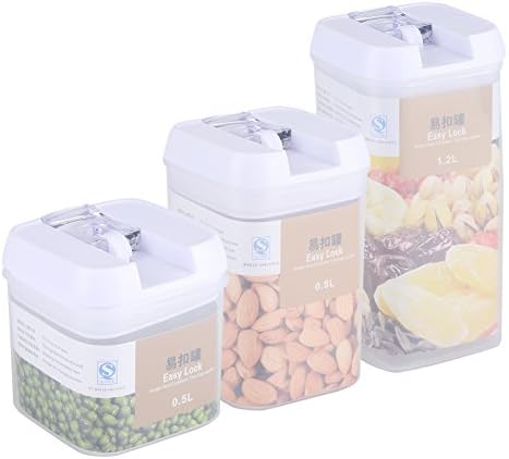 Caixa de cereal de contêineres de armazenamento de alimentos herméticos com tampas de plástico durável mantém alimentos para acessórios
