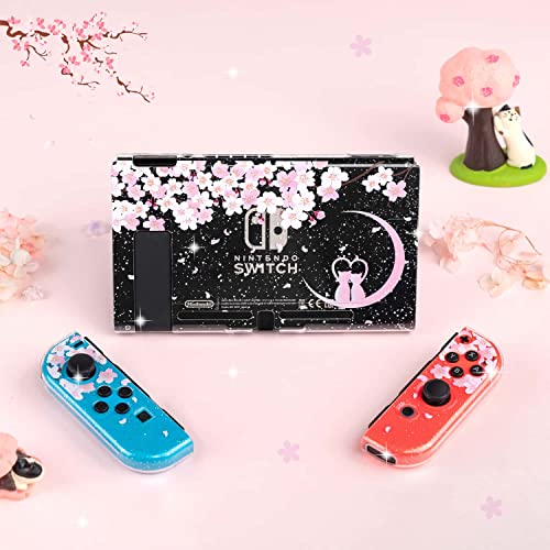 Belugadesign Sakura Moon Cat Glitter Case | Tampa protetora de protetor de anime de anime de anime rosa cristalino ancilável