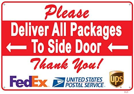 Entregue todos os pacotes na placa da porta lateral-um lembrete agradável para entregadores, um design vívido mais proteção