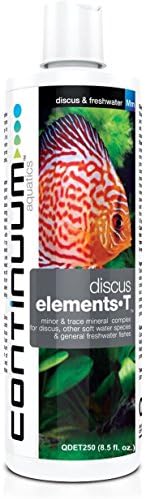 Continuum Aquatics Discus Elements -T - Minor & Trace Mineral Complex para disco, outras espécies de água macia e peixe de água doce,