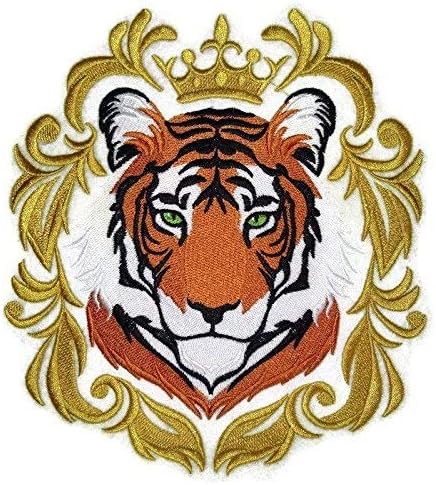 A natureza tecida em fios, incrível Reino Animal [Tigre Royal Bengala] [Patch de ferro bordado/costumado] [6,9 7.6] [feito nos