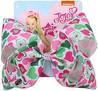 Utini 8 Crianças de coração JoJo Bows for Girls JoJo Siwa Valentine's Gift Hair Bows With Clips Madeird Girl Hair Accessoires -
