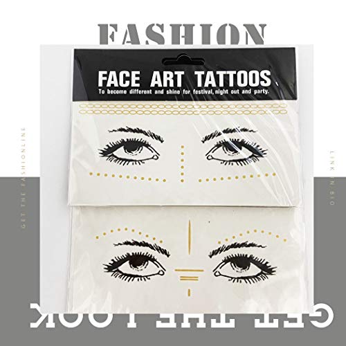 Chicque Face Tattoo Star Glitter Face Stickers Eyes Face Jewels Rave Festival Face Jewelry for Women and Girls 3pcs