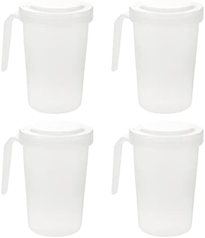 Cabilock 4pcs Microondas Milk Jug Piteria de água de água com tampa para recipiente de suco de bebida de leite com maçane