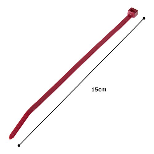 Panduit PLT1.5M-M2 Traque de cabo de travamento, miniatura, nylon 6,6, comprimento de 5,6 polegadas, vermelho