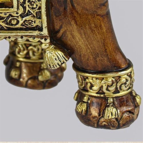Nanxina amor elefante colecionável madeira de madeira como artesanato de animais com estátuas com estação de casa de casa elevada para