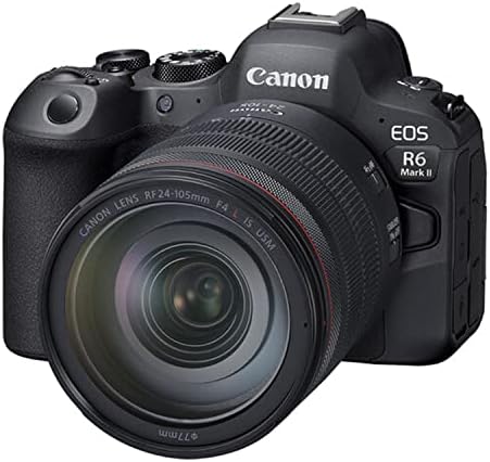 Canon EOS R6 Mark II Câmera digital sem espelho com RF 24-105mm f/4l é lente USM + Memória de 64 GB + Case + Grip Step POD + Tripod