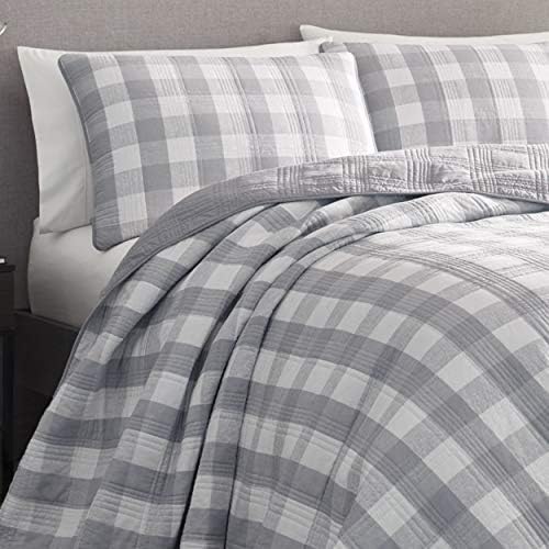 Eddie Bauer- King Quilt Conjunto, roupas de cama reversíveis de algodão com shams combinando, decoração para todas as estações