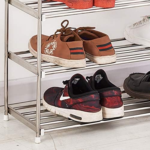 Hnhynsy Shoe rack doméstico simples casa de aço inoxidável de aço inoxidável simples rack de armazenamento de metal espesso