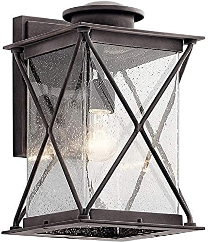 Kichler Argyle 15 1 Luz LED Light Outdoor Wall Light com vidro semeado transparente em zinco intemperizado