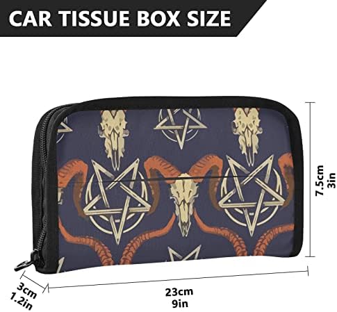 Titular do tecido Satan-Baphomet-Sheep-Heep-Head-Dipensador de Tecido Distribuidor de Tecidos do Nascedor Backseat Tissue Case