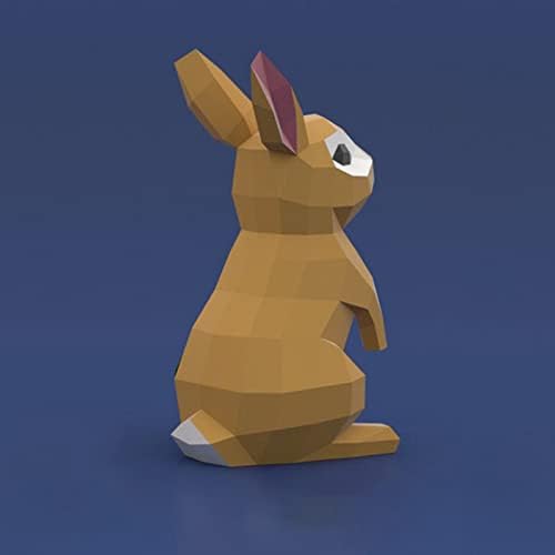 WLL-DP 3D Rabbit Modeling Paper Trophy Diy Origami Puzzle Papel Creative Escultura Geométrica Modelo