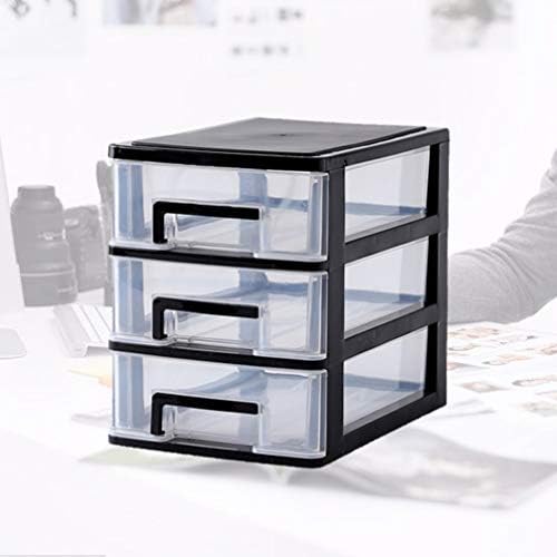 NUOBESTY 3 Camadas Tipo de armário Gavetas plásticas Organizador Clear Cosmetics Storage Organizador de desktop Drawer Containers