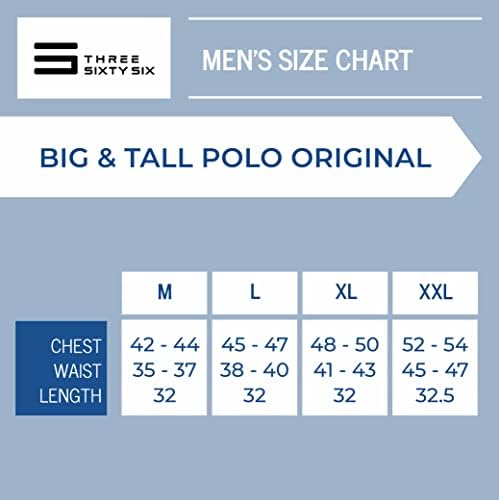 Camisa Polo de Golfe Big e Alta dos homens - tecido esticado de 4 vias de ajuste seco. Wicking de umidade, tecnologia anti-odor,