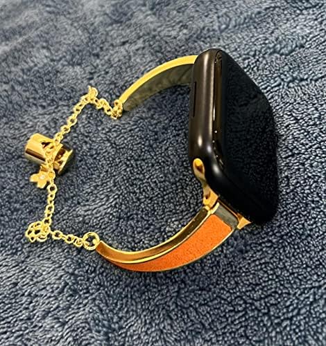 Banda e pulseira de aço inoxidável da moda e luxo para mulheres compatíveis com o Apple Watch para tamanhos 38mm/40mm/41mm/42mm/44mm/45mm para série 8/7/6/5/4/3/2/1/se