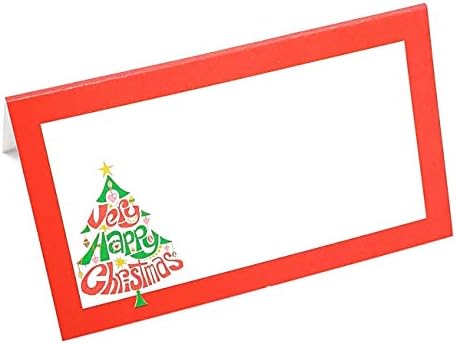 Criações de artigos de papelaria Feliz Natal Árvore Vermelha Placa Placa - Estilo de tenda dobrada