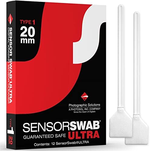 Sensor Swab Ultra 20mm Swabs - swabs do limpador de sensores de câmera para limpar as câmeras APS -H espelhadas ou sem espelho SLR e DSLR. Canon, Nikon, Sony - removedor de poeira e óleo