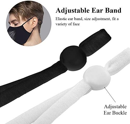 Cordão elástico de 100pcs com fivela ajustável, tiras de orelha anti-deslizamento corda de rosca elástica, para suprimentos de artesanato DIY