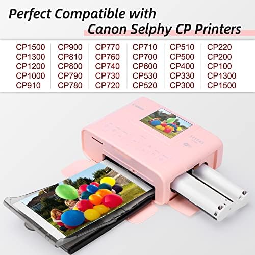 Canon compatível Selphy CP1300 tinta e papel, cartuchos de tinta KP-108in 3 e 108 folhas 4 x 6 papel brilhante para Selphy cp1500 cp1300