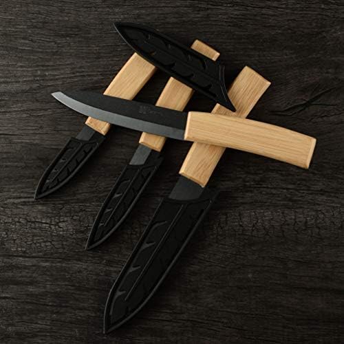 Luxshiny lâmina faca bainha de faca de 3 polegadas Capas de capa de faca Tampa de cortador de cortadores de imóveis para uso universal para acampamento em casa churrasqueira protetor de borda de cerâmica preta de cerâmica