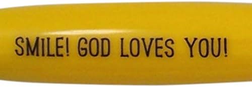 Mensagem inspiradora religiosa caneta amarela retrátil, pacote de 6