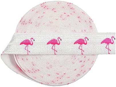 2 5 10 jardas 5/8 15mm FLAMINGO PRIMENTO DE FLAMINGO ELÁSTICA ELÁSTICA SPANDEX BANDA TAPA DE CABELO TIBA DE CABEÇA DIY EXY TRIMEIRA 10 jardas