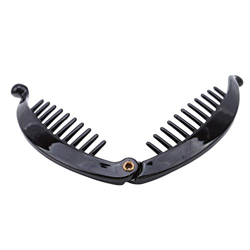 Hair de cabelos de clipe de banana lentilhas verticais hairpin torção de twist slide pente de cabelo acessórios de cabelo, preto resistente