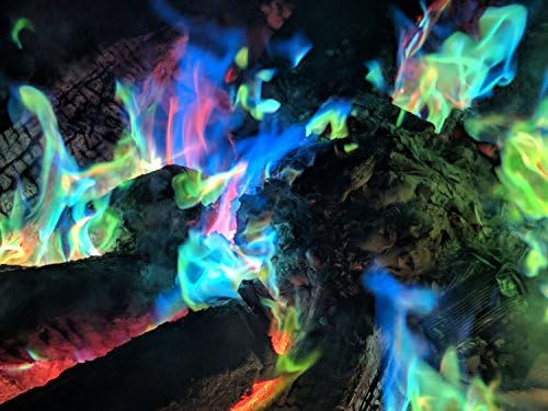 Mystical Fire Flame Colorante Vibrante Vibrante Pulsador Pulsante Chamador de Cor para Interior ou Outdoor Use 0,882 oz pacotes 12