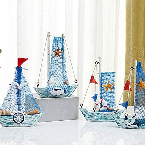 Besportble veleboat ornament mini veleiro modelo decoração de 6pcs modelos de veleiro modelos de estilo mediterrâneo