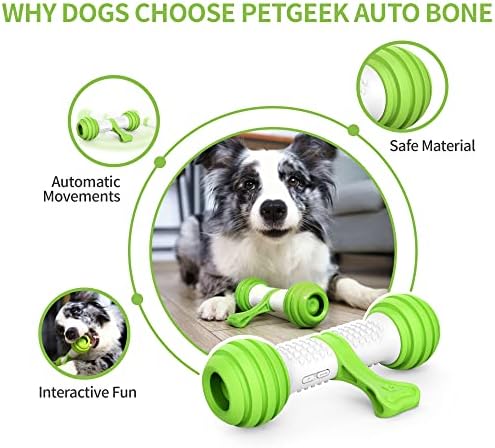 Petgeek Automatic Dog Bone Toy, brinquedos interativos inteligentes para animais de estimação, brinquedo eletrônico