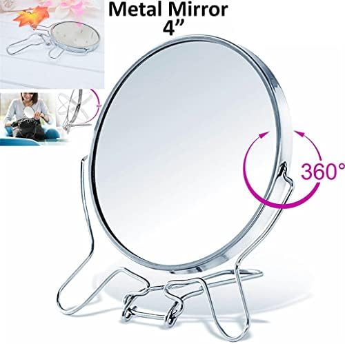 Espelho de maquiagem redonda de grjuso espelho de 360 ​​graus Mensagem lateral de espelho lateral aço inoxidável
