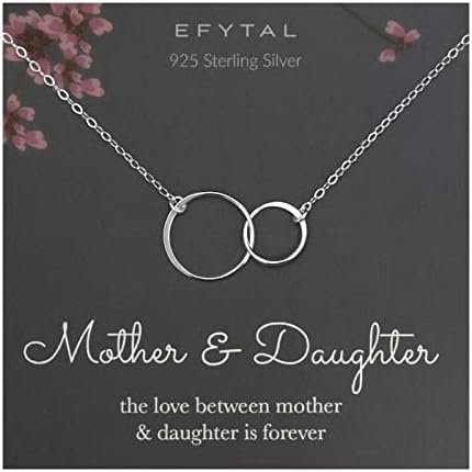 Presentes do dia das mães efytal para filha, colar de filha de prata esterlina, presente de filha da mãe, colar do dia das